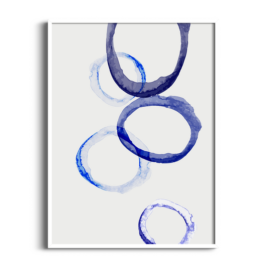 Circular Blues | Abstract Art Print