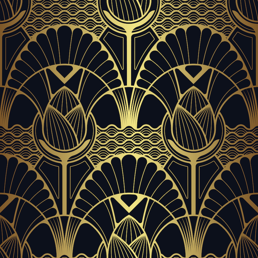 Golden Luxury Art Deco Wallpaper Mural – Wallpaper Store