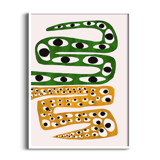 Emerald Serpentines | Abstract Art Print