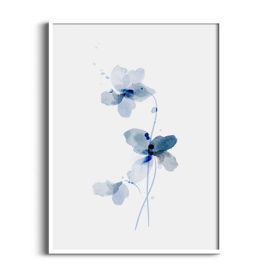 Sapphire Sprigs | Abstract Art Print